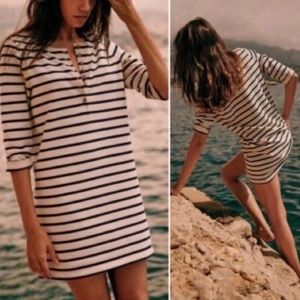 Sézane Tyra dress- navy stripe mariniere shirt /dress small/medium